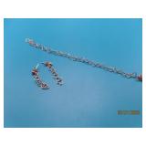 2pc Sterling OPEN HEART 7' Bracelet & Earrings 4g