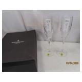 WATERFORD Crystal 2pc Fluted Glass Set Boxed EXC