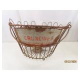 Antique 14' MetalWeave EGG Basket 'CRUNCHIES'