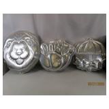 (3) Umbrella~LION~Bowling vtg WILTON Alum CakePans