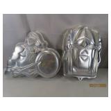 (2) HE-MAN & TRANSFORMERS alum Wilton Cake Pans
