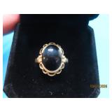 14kt Gold & Black Onyx sz4 Ring 5/8' 3g
