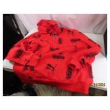 PUMA mensXL Red Logo Hoodie Sweatshirt