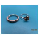 (2) Sterling sz6.75 Rings ButterFly~CZ stones 4.9g