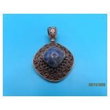 Rustic .925 Sterling BlueStone 2' Pendant 22g
