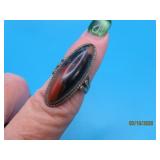 Sterling PawnType sz5.5 Ring 1.5' unique Stone 6g