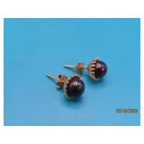 14kt Gold (585) Dark Pearl 3/8' Earrings 2.7g