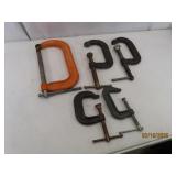 (6) asst C-CLAMPS Tools Pony etc 2'~8'