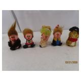 (5) 1972 Kellogg's Wooden 4' Mini Figures Toys