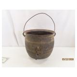 Antique 1800s Cast Iron Cauldron Kettle handled