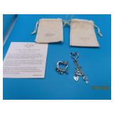 (2) LENOX Sterling Heart Pendants Charms 9.7g bags