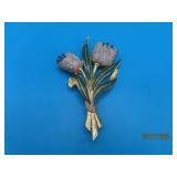 vtg CORA marked 4' Brooch Pin moving Bling