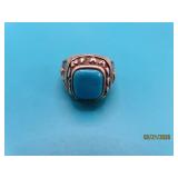 NFAA Sterling Mens sz11.5 Turq Ring SouthWest 21g