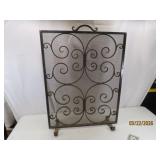 Antique 21x28tall Ornamental Iron Fireplace Screen