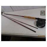 PFLUEGER 1094 Fly Fishing Reel + 3pc Rod 8' EXC