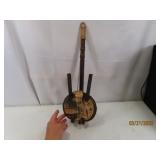 Intricate African Banjo 18' Musical Instr Decor