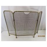 vintage Brass 28x20 Mesh Fireplace Screen unique