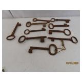 (10) Antique SkeletonType Jail Castle Keys 6'ish