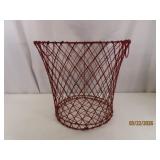 antique RedEnamel Wire 14' Egg Type Basket