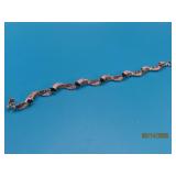 Sterling Onyx/CZ Stone 7.5' Bracelet 15.8g