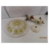 vintage c1950s? Pottery Ceiling Light Fixture