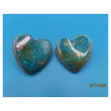 T&G SEGURA Sterling Pawn Turq Heart Earrings 27g