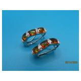 18kt White Gold (750) Citrine 3/4' Earrings 6.1g