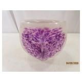 Traslucent Purp/Wht Art Glass 4.5' Bowl