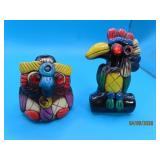 (2) Bird~Owl 3'ish Pottery Figural Whistles