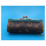 L Vuitton Looking vtg 4.25' Coin Bag cliptop EXC