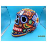 Amazing 8' Huichol Beaded Art SKULL Head Figure $