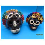 (2) MayanHead Type Skull Whistles 4'ish