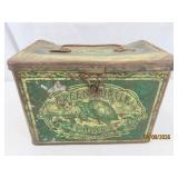 Antique Green Turtle Cigars 7.5' Metal Tin