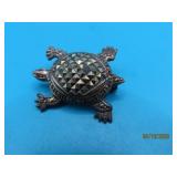 1' Sterling TURTLE Marcasite Pin 8g