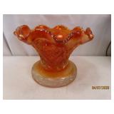Antique 7.5' Carnival Glass Fluted unusual Bowl