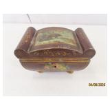 Antique Figural Pig Scene 6' Jewelry/Stash Box