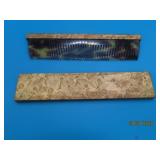 vtg 4 3/8' Metal embossed Celluloid Type Hair Comb