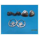 (3sets) Sterling 1' Pretty vintage Earrings 12g