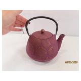 Cast Iron PurpleGold Flower 6' TEA Pot nice