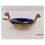 Sterling Silver 3' Cobalt Glass Salt Dip 22g