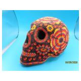 Huichol Beaded 6' SKULL HEAD Sculpture Figure