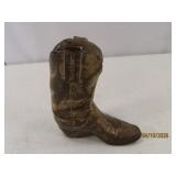 antique 4' Cowboy Boot Bronze Metal Figure as is
