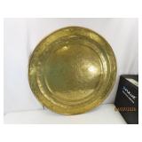 26' Solid Brass 7+lb Embossed vintage Tray