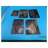 (5) antique Tin Type Photos Pictures 3.5'ish