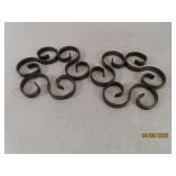 (2) vtg Regal CHRISTOPLE 'Gallia' Metal Trivets