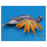 vtg MING'S of Honolulu Sterling Bird Brooch AS IS