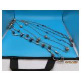 (3) vtg Xlong 28' Necklaces Amethyst~Beads~Metal