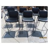 Set (6) Blk/Mtl 27' Barstools ROOM & BOARD $1200