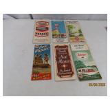 (6) vtg c1950s Maps Gas Advertising etc