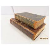 (2) Antique 1847/1851 Bible & Notes Books leather